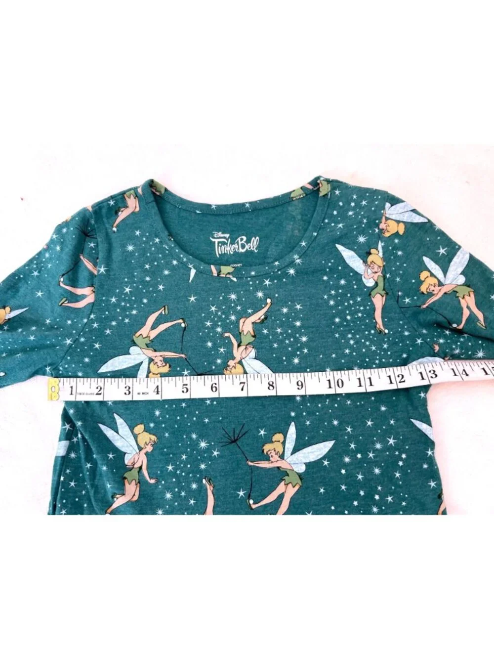 Tinkerbell Girls Twirly Dress M 7/8 Dark Teak Peter Pan Disney Long Sleeve Fairy